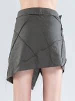 Aoki-WOMEN Wrap Mini Skirt WASH OLIVE - Image 2