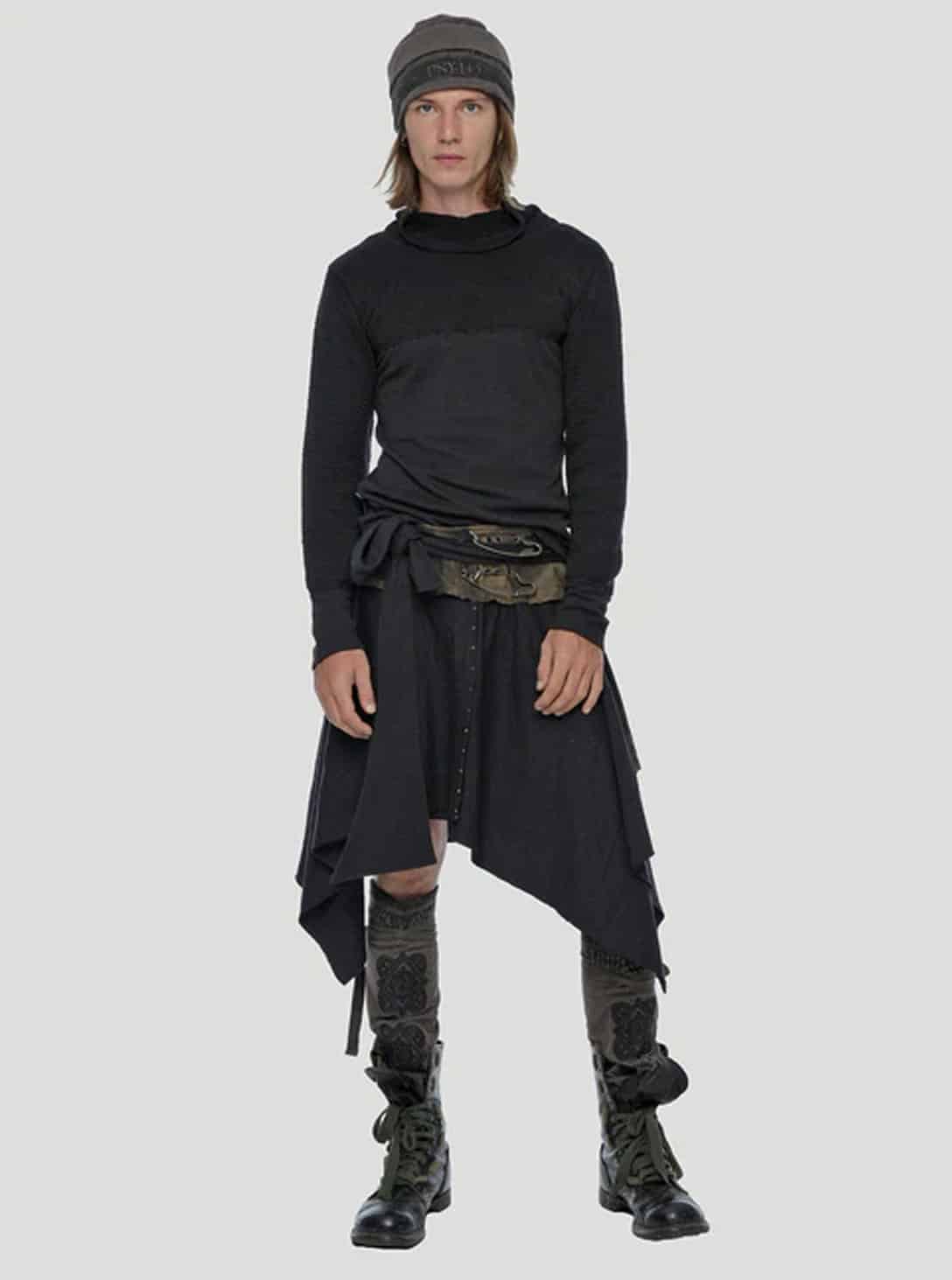 Ash Wrap Skirt BLACK_0004_Layer 269 Ash UNISEX Wrap Skirt BLACK - Image 1