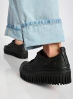 Brighton platform Shoes with lace BLACK - Image 2