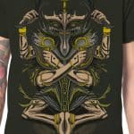 Darian Dark Khaki – men's trippy psytrance t-shirt | Plazmalab