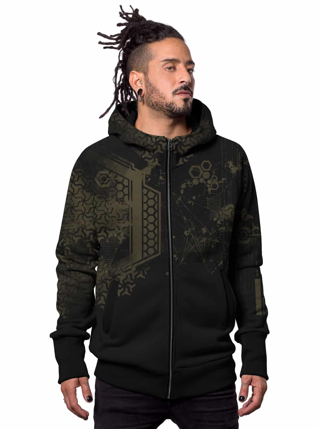 DEA HO BLACK AND RUST_0000_Layer 79 Dea MEN HOOD Black - Image 1