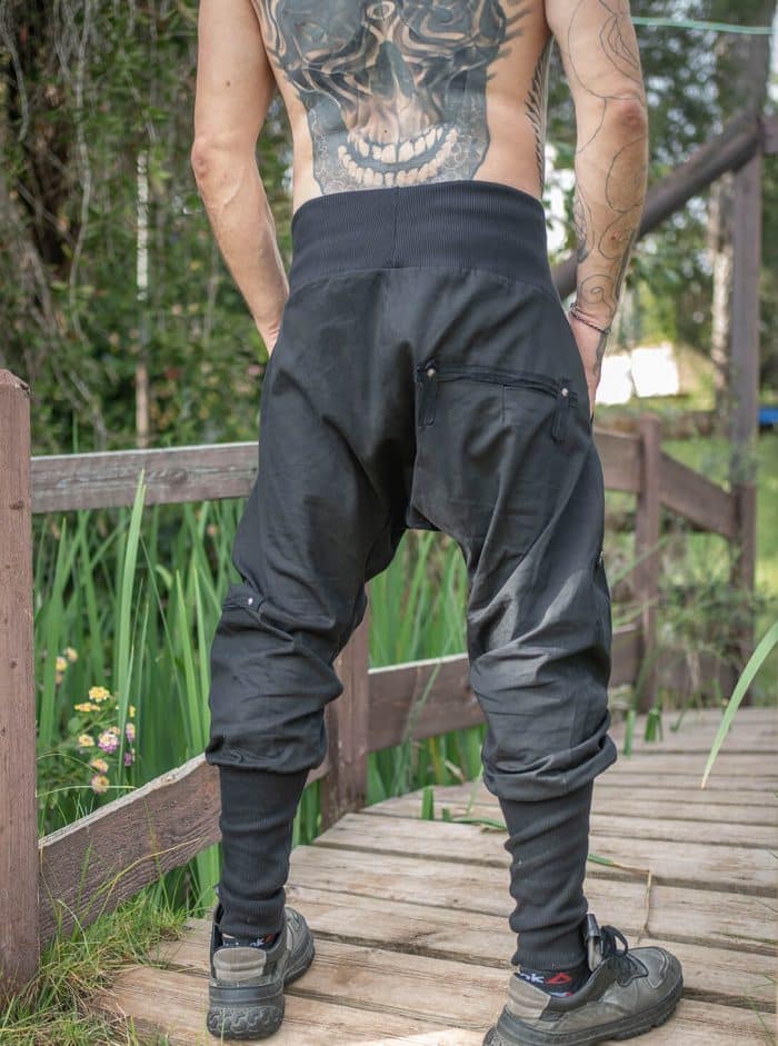 Drop Crotch MEN'S Pants BLACK - Image 2