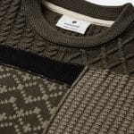 AKSUNE MEN PATCHWORK KNIT - Forest night