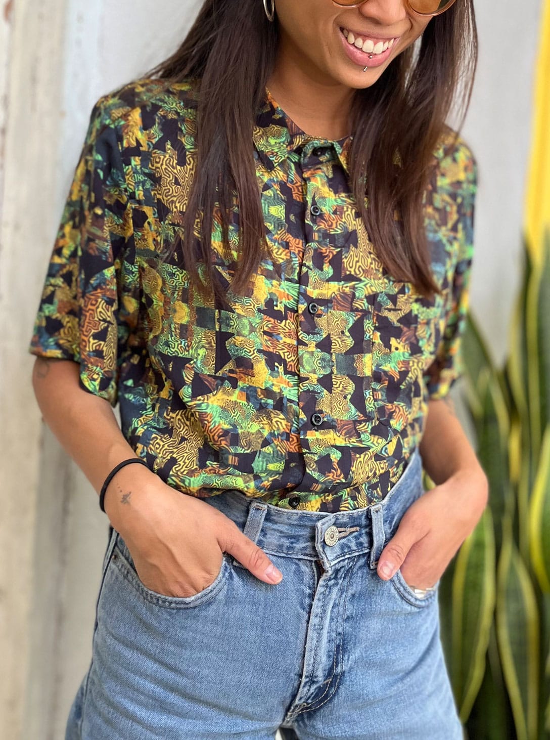 FUNTASM-J.YELLOW-2 Funtasm Button Shirt Jungle Yellow - Image 1