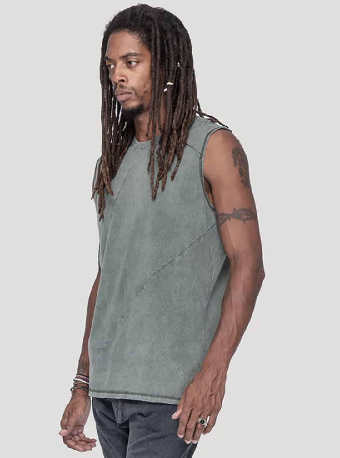 Fastback Sleevles TS WASH OLIVE_0001_Layer 218 Fastback MAN Sleevles SHIRT WASH OLIVE - Image 1