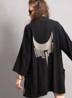 HOSHI WOMEN MIDI KIMONO BLACK - Image 3