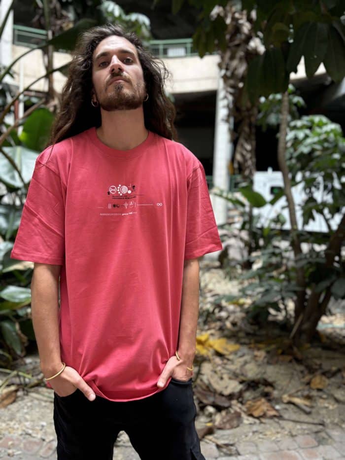 Psychedelic Researcher MEN'S OVERSIZE SHIRT RED - Image 2