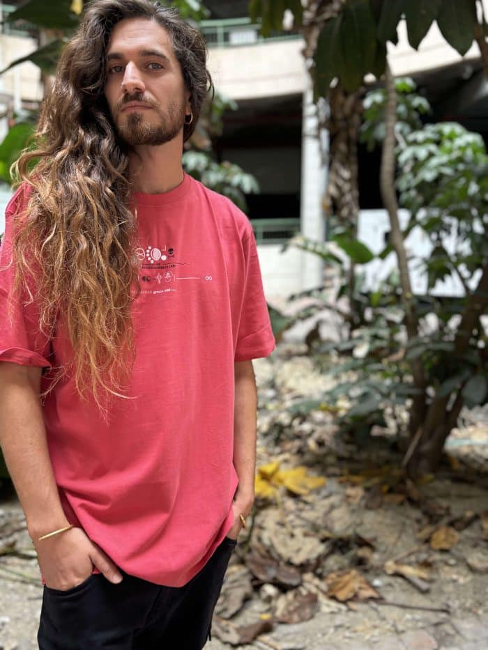 Psychedelic Researcher MEN'S OVERSIZE SHIRT RED - Image 4