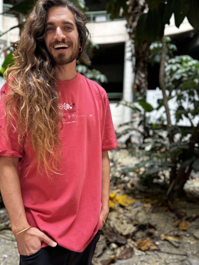 Psychedelic Researcher MEN'S OVERSIZE SHIRT RED - Image 5