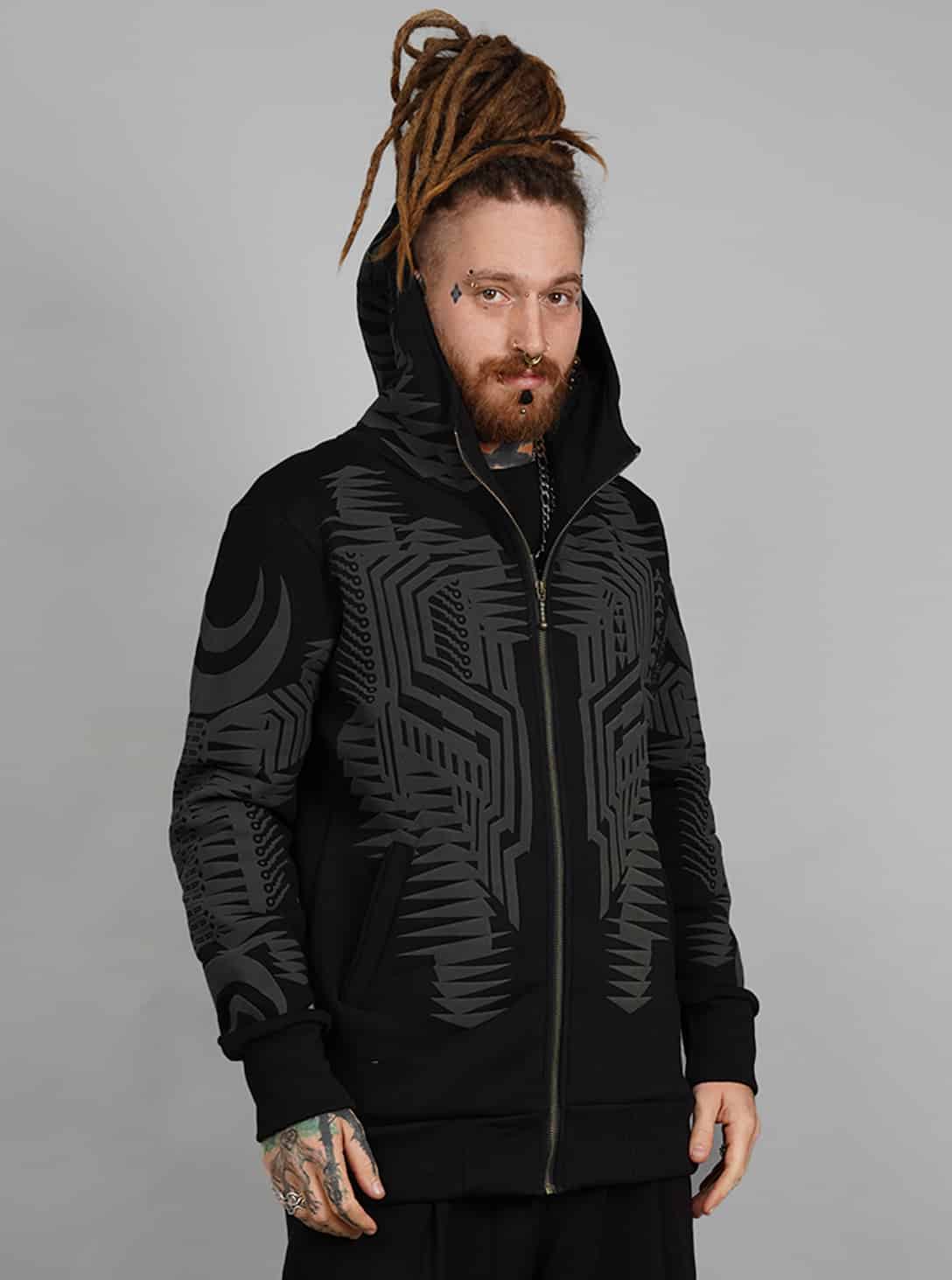 JETT_0002_Layer 17 JETT MEN HOOD BLACK - Image 1