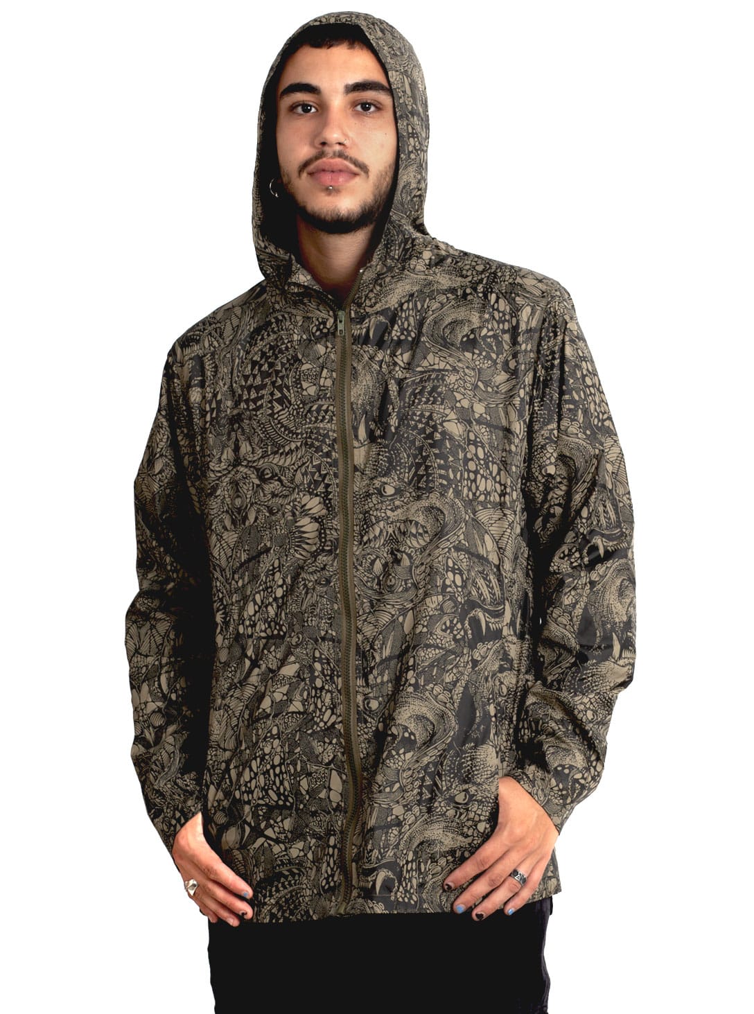 JUNO-JACKET-OLIVE-1 JUNO MEN'S WIND JACKET OLIVE - Image 1