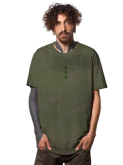 kambo AQUA OLIVE – men's trippy psytrance t-shirt | Plazmalab
