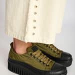 Brighton platform Shoes with lace KHAKI