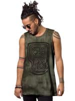 MAKOO OLIVE WASH -MEN'S TANK TOP