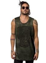 MAKOO OLIVE WASH -MEN'S TANK TOP - Image 4
