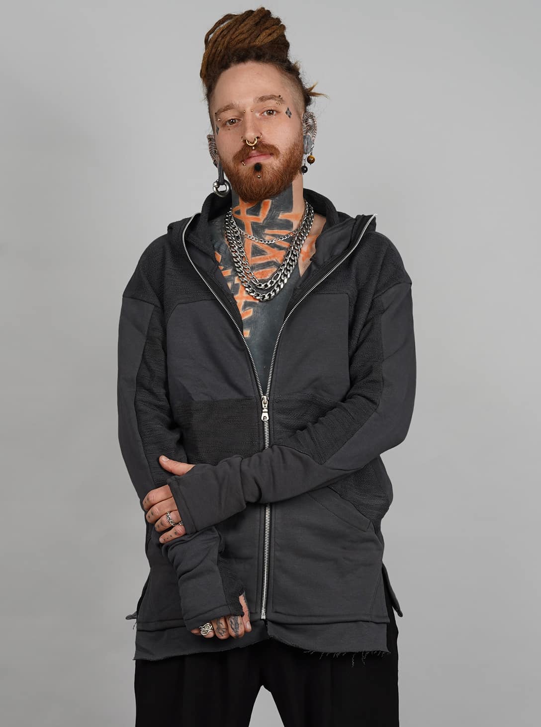 NEPTUNE DARK GREY_0002_Layer 13 NEPTUNE MEN HOOD DARK GREY - Image 1
