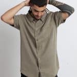 OR BUTTON SHIRT GREEN WASH
