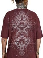 ORNAMENT OVERSIZE T- SHIRT GALAXY WASH BORDEAUX - Image 4