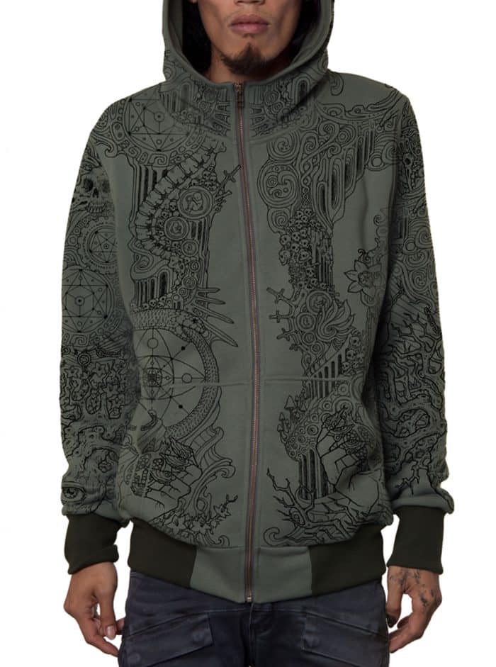 PERSEPHONE MEN HOOD OLIVE - Image 3