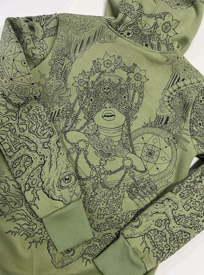 PERSEPHONE MEN HOOD OLIVE - Image 2