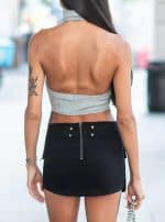 MINI SKIRT FRONT POCKET BLACK - Image 2