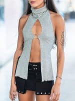 MINI SKIRT FRONT POCKET BLACK - Image 3