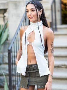 RINGLET OPEN BACK WHITE TOP