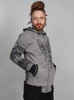 Samurai Cat MEN HOOD Grey MOULINE - Image 6