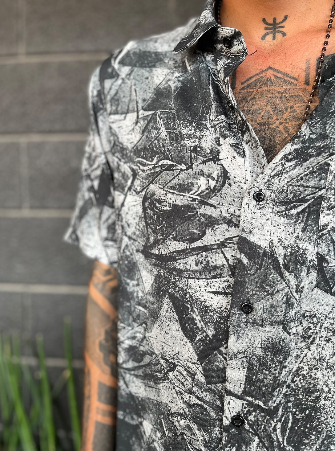 SHATTER--MOSH-4 Shatter Button Shirt Black - Image 1