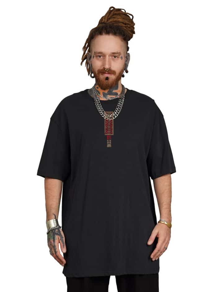 SNAP OVERSIZE T-SHIRT BLACK - Image 4
