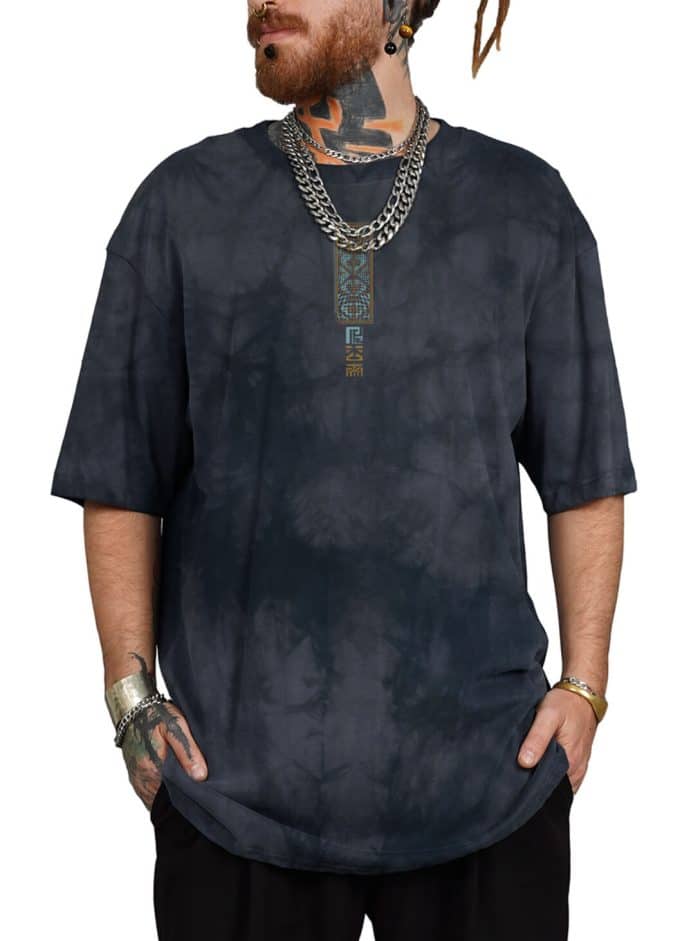 SNAP OVERSIZE T-SHIRT GREY TIE DYE - Image 6