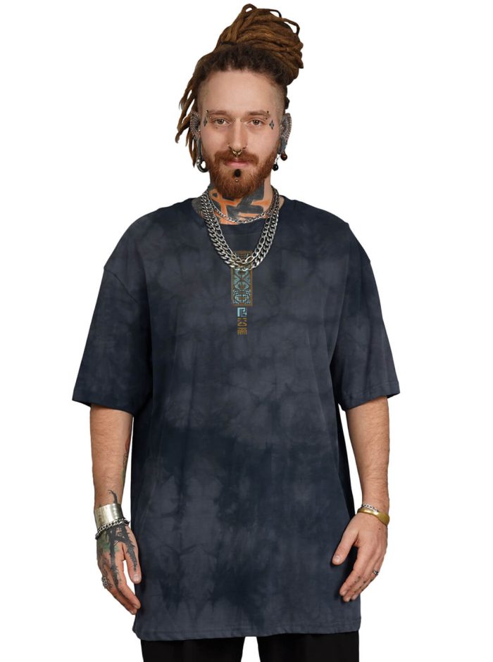 SNAP OVERSIZE T-SHIRT GREY TIE DYE - Image 4