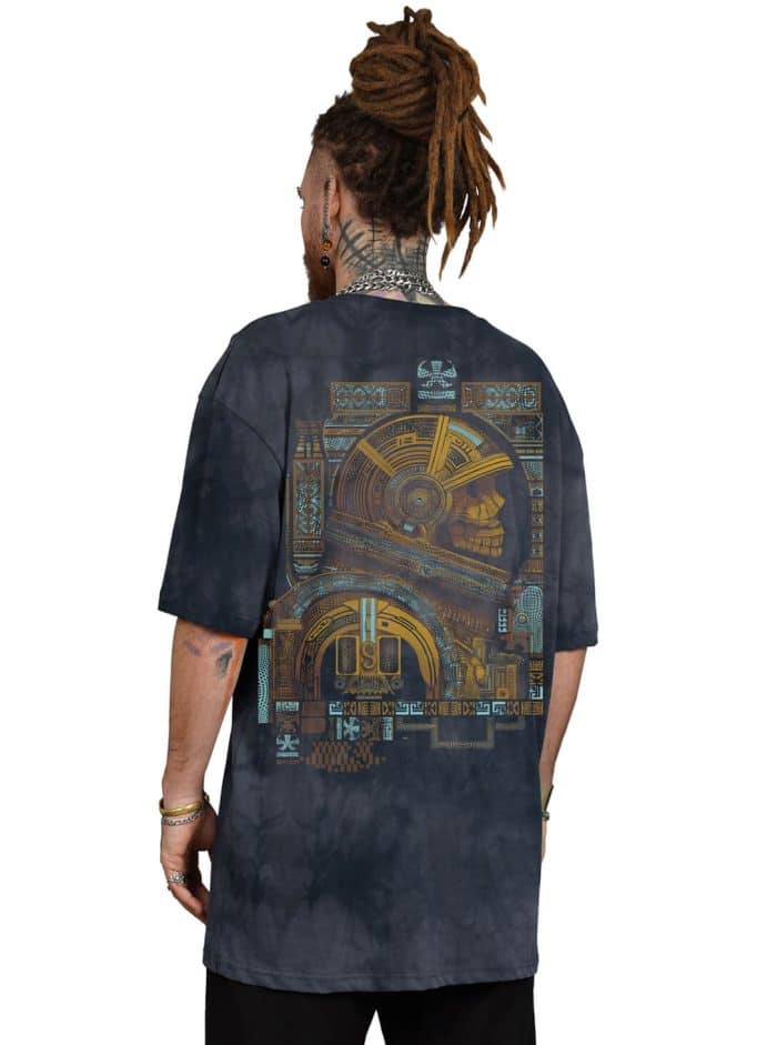 SNAP OVERSIZE T-SHIRT GREY TIE DYE - Image 5