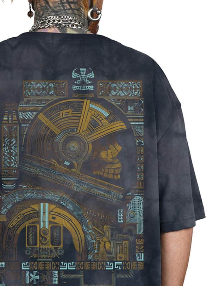SNAP OVERSIZE T-SHIRT GREY TIE DYE - Image 2
