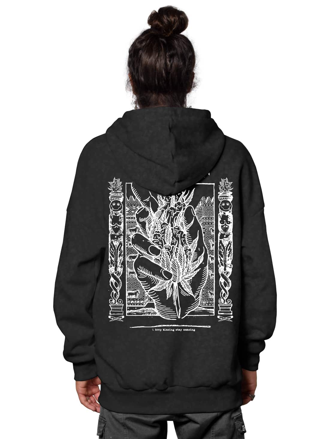 STAY AMAZING HO WASH BLK_0005_Layer 111 Keep Blazing Stay Amazing WASH BLACK HOOD - Image 1