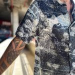 Sumo Waves Button Shirt Blue