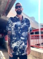 Sumo Waves Button Shirt Blue - Image 3