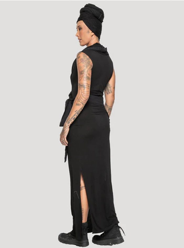 Sorcerer Ho-WOEMN WRAPED Maxi Dress BLACK - Image 2