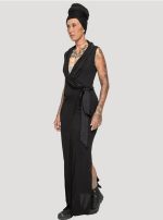 Sorcerer Ho-WOEMN WRAPED Maxi Dress BLACK - Image 3