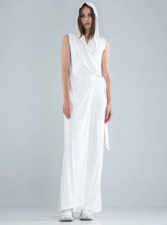 Sorcerer Ho-WOEMN WRAPED Maxi Dress OFFWHITE - Image 4