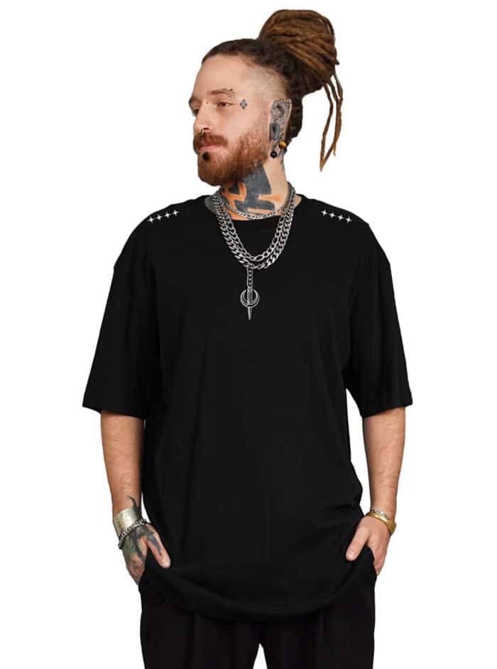 WHISPER OVERSIZE T-SHIRT BLACK - Image 4