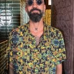 Funtasm Button Shirt Jungle Yellow – men's trippy psytrance t-shirt | Plazmalab