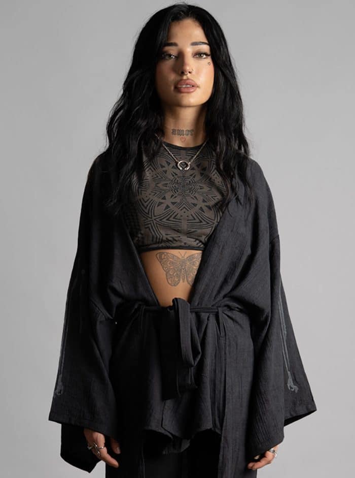 Yukata WOMEN KIMONO WASH Black - Image 5