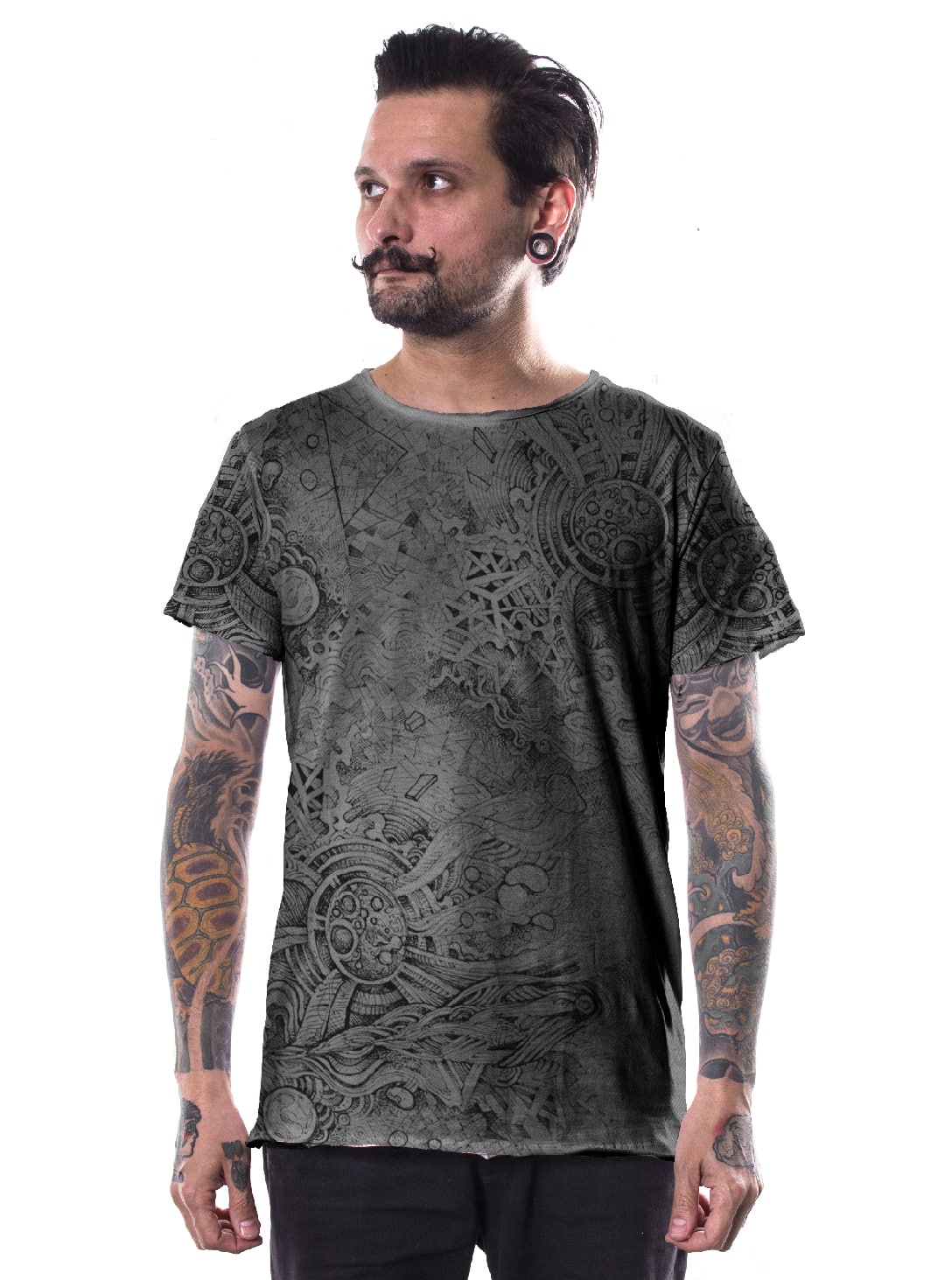 overtones_new_gray_02 Overtones MEN'S T-SHIRT MID Grey - Image 1