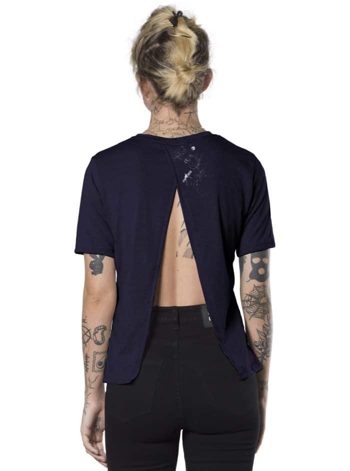UNDER & ABOVE OPEN BACK SHIRT DARK BLUE - Image 2