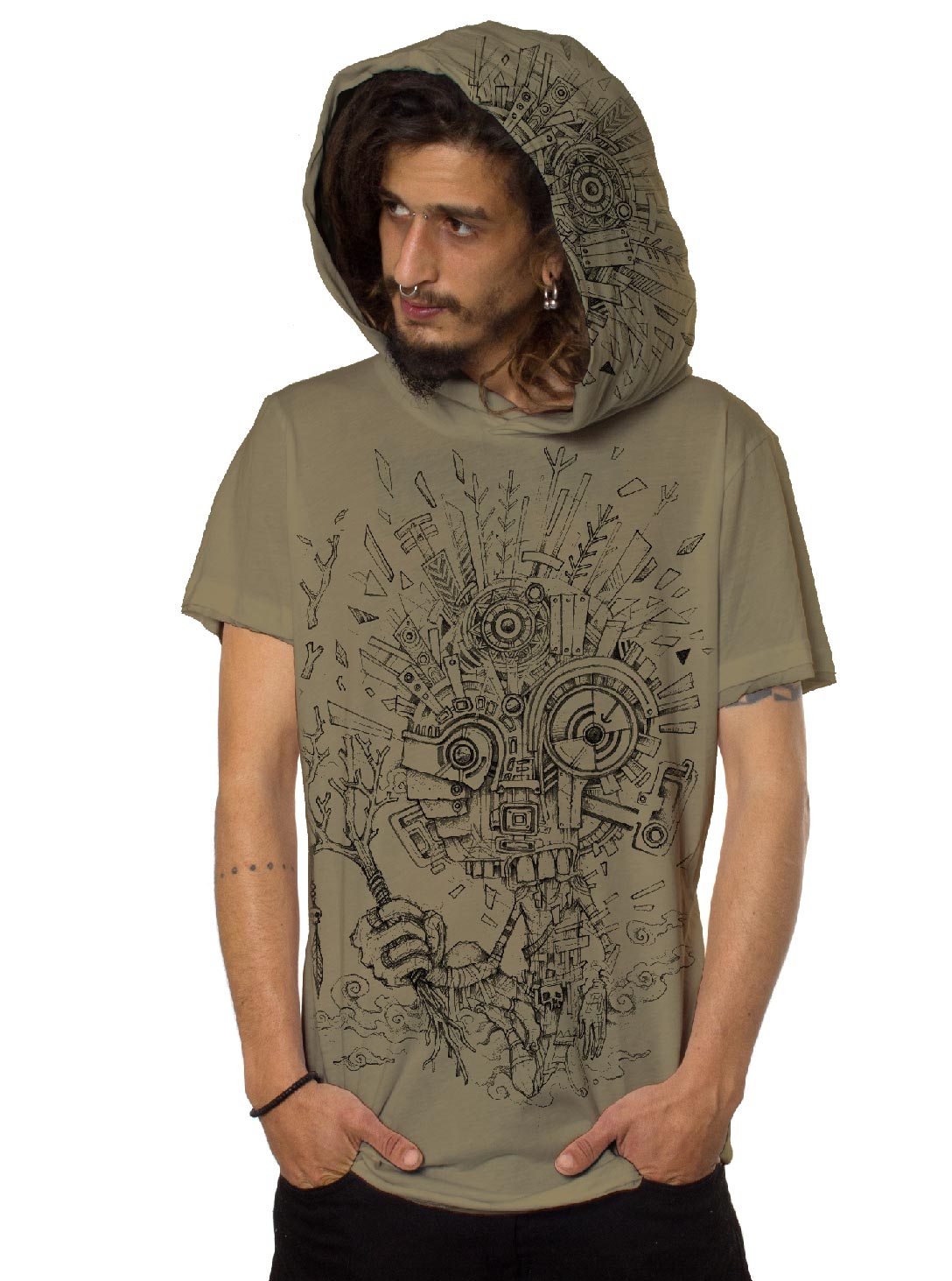 woodspirit-sand-1 Wood Spirit MOKA – men's trippy psytrance t-shirt | Plazmalab