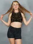 SANGHAYA WOMEN'S CROP TOP-PIGMENT DYE BROWN
