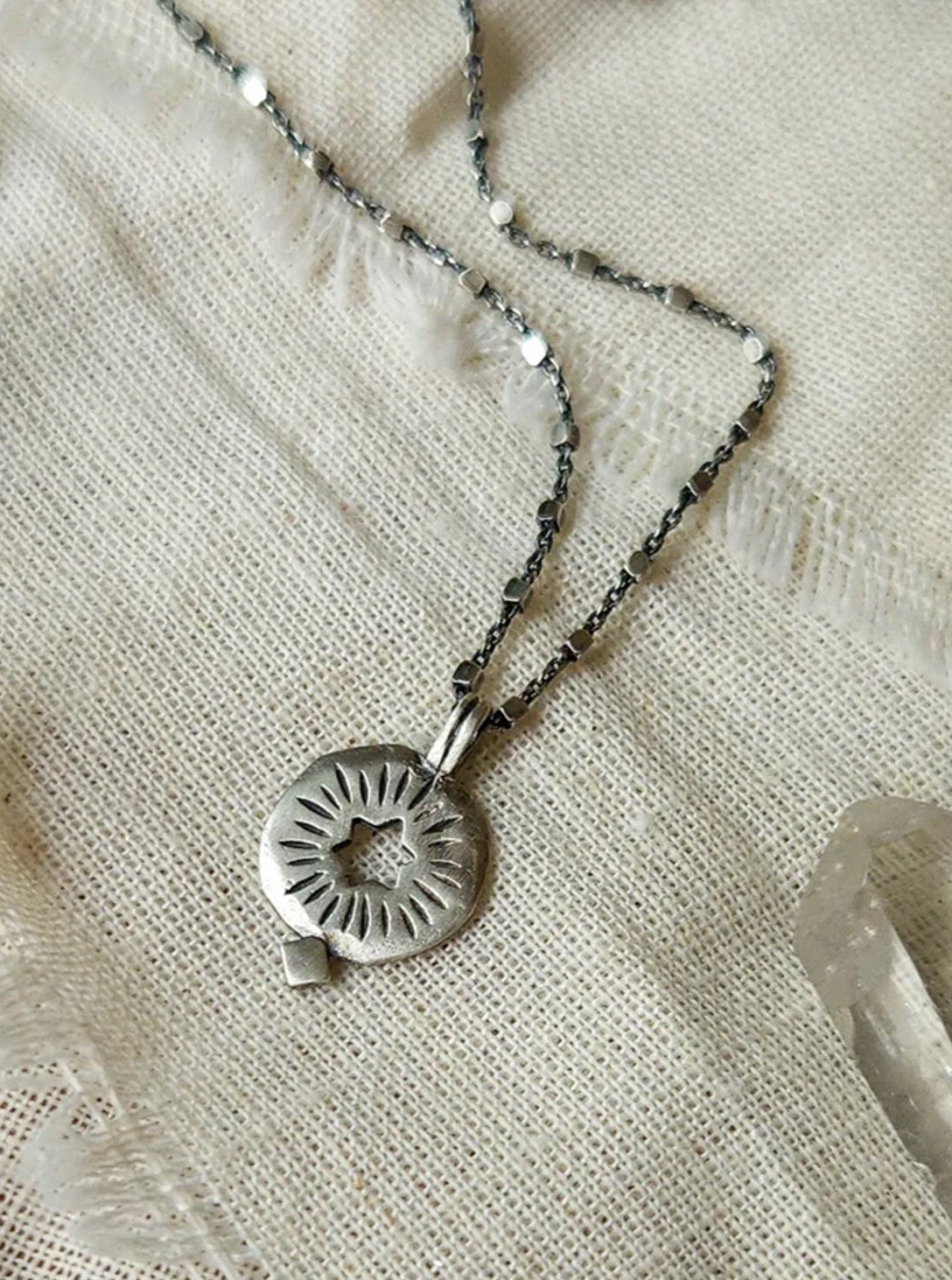 Silver Rising Star Of David Necklace_0002_Layer 47 Silver Rising Star Of David Necklace - Image 1