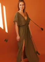JASMIN WOMEN'S DRESS-OLIVE - Image 2
