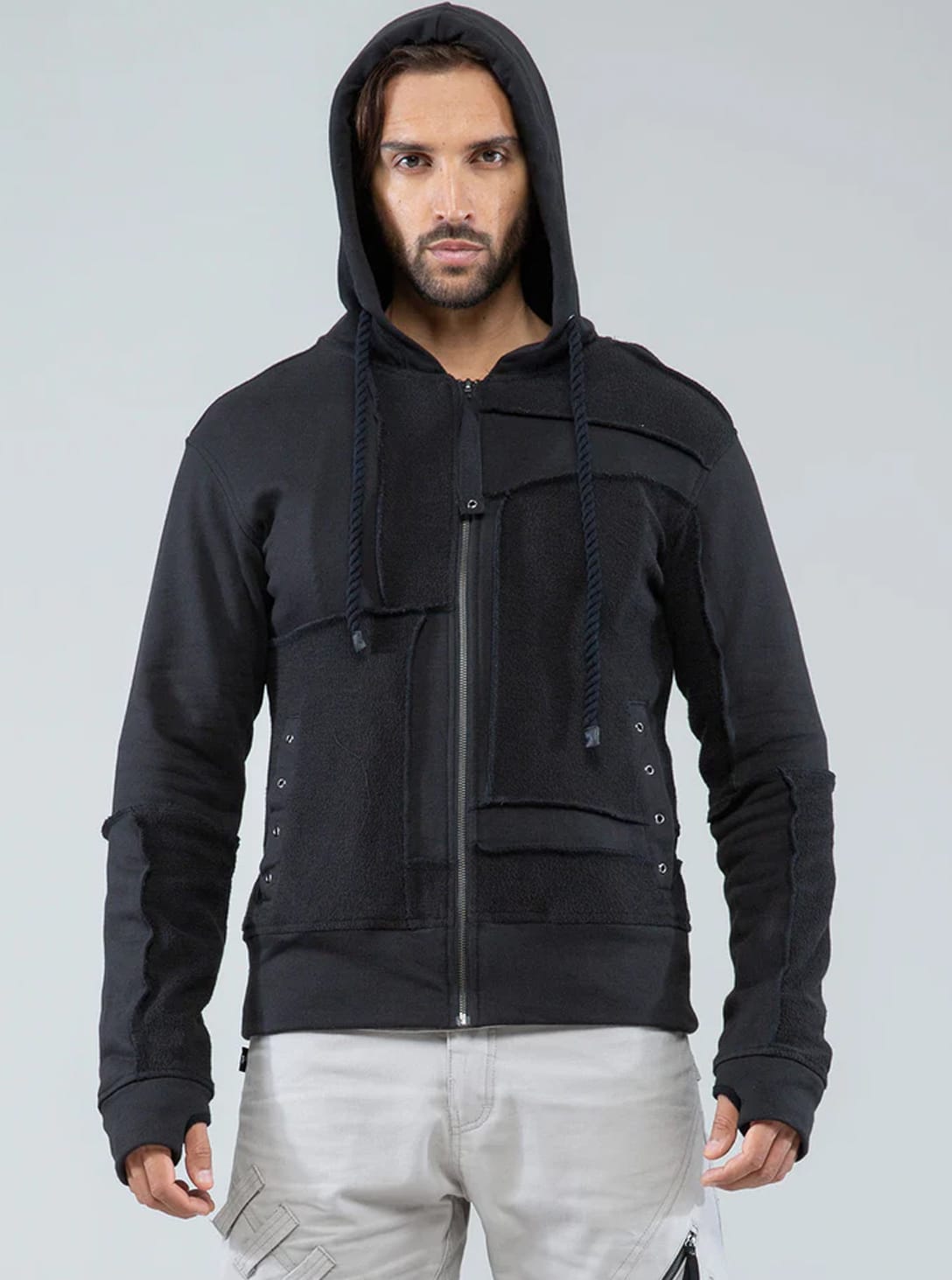 BLACK_0007_Layer 38 MATLOCK MEN'S HOODED JACKET BLACK - Image 1